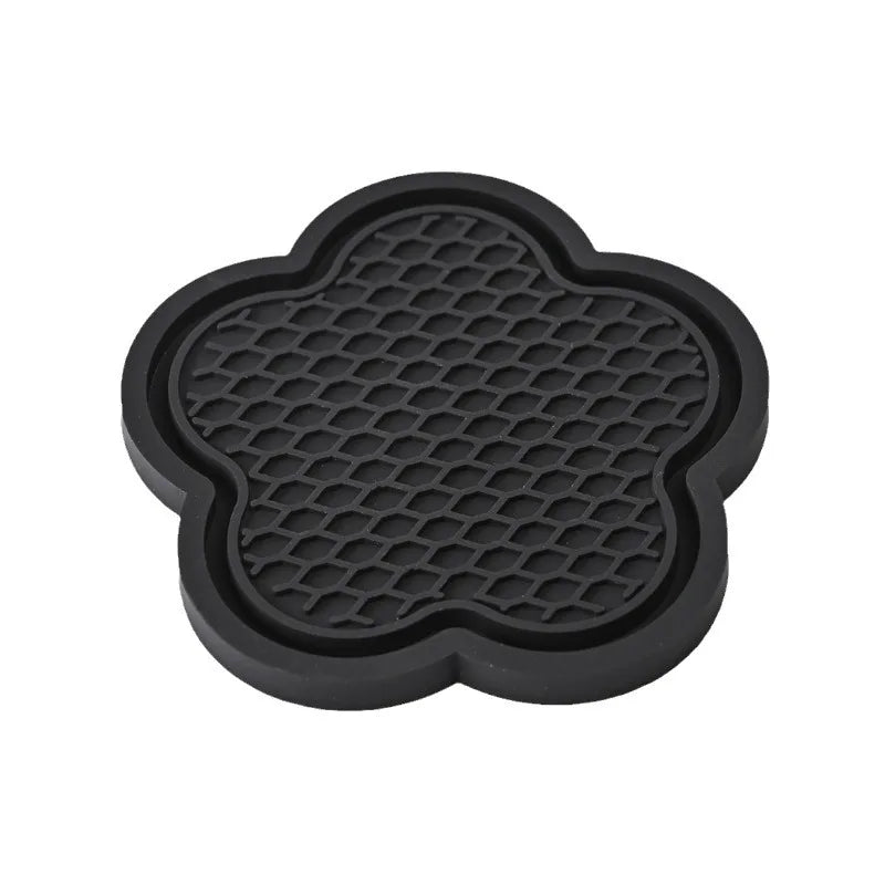 2PCS Anti-Slip Flower Silicone Car Cup Coasters