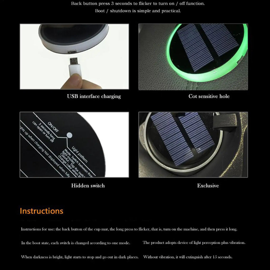 LED Ambient Car Cupholder Lights