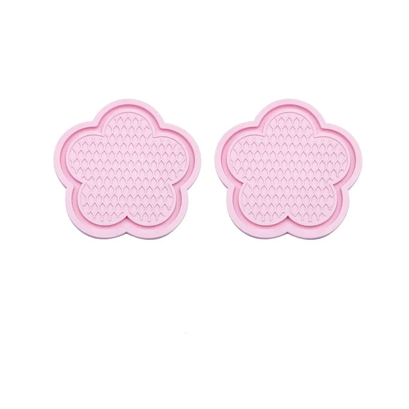2PCS Anti-Slip Flower Silicone Car Cup Coasters