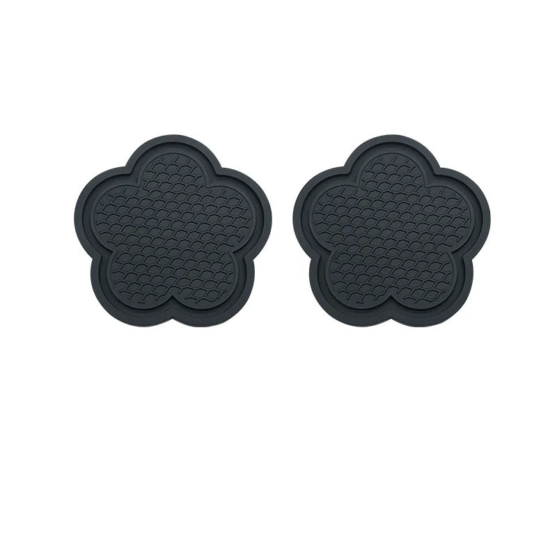 2PCS Anti-Slip Flower Silicone Car Cup Coasters