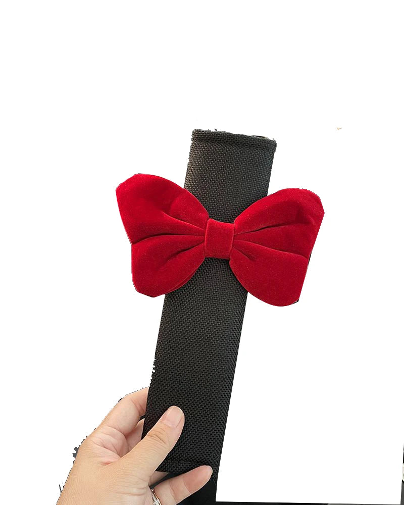 Cute Bow Velvet Car Seat Belt Shoulder Cover
